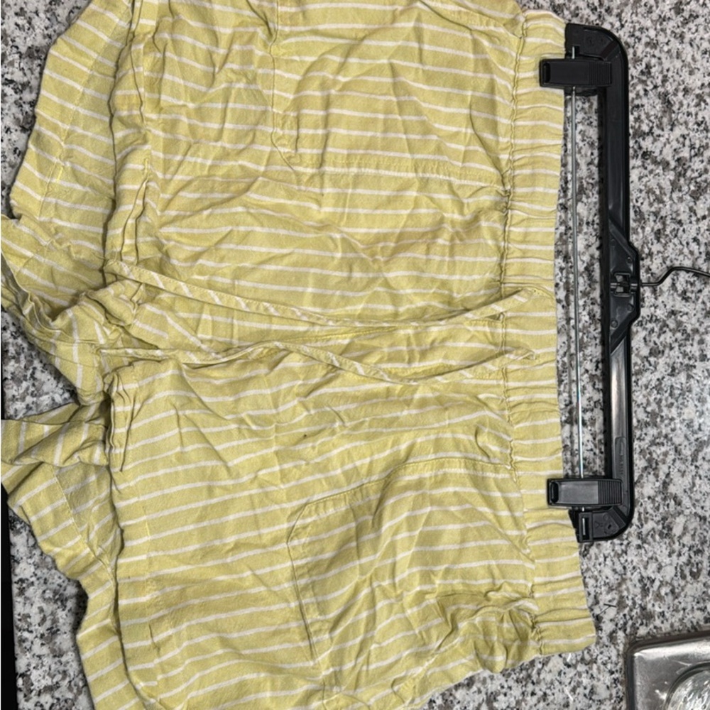 Volcom Light Yellow Striped Shorts